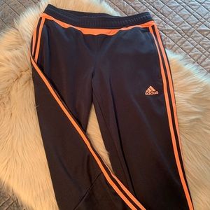 adidas track pants orange stripe